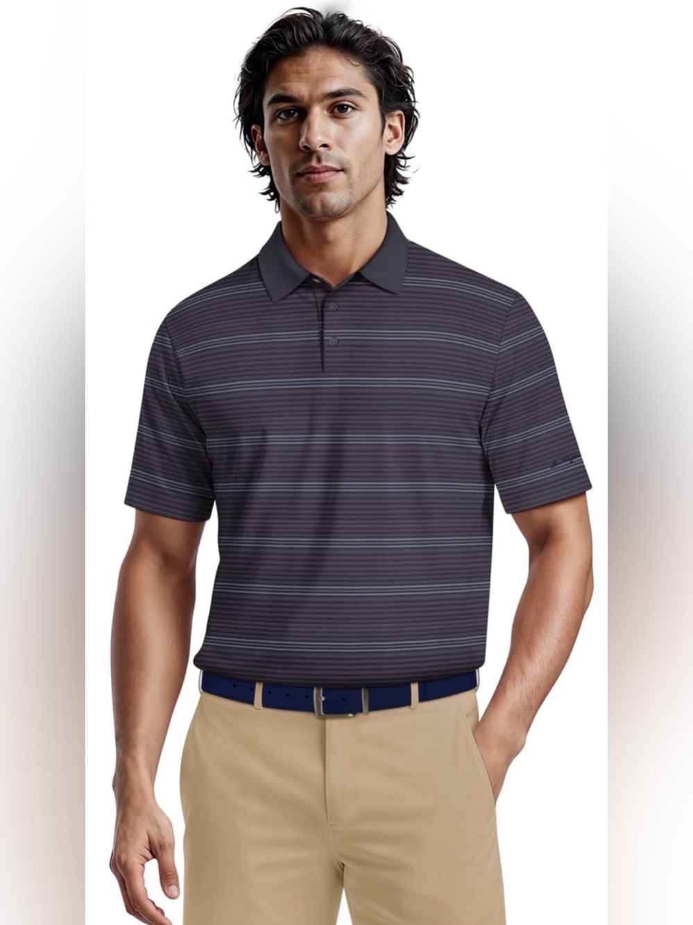Ben Hogan Men's Performance Proper Stripe Short Sleeve Polo Shirt